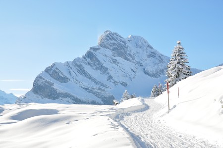 Braunwald, famous Swiss skiing resortの写真素材