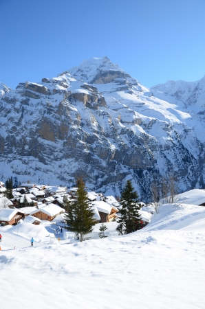 Muerren, famous Swiss skiing resortのeditorial素材