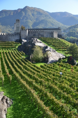 Ancient fortifications in Bellinzona, Switzerland の写真素材