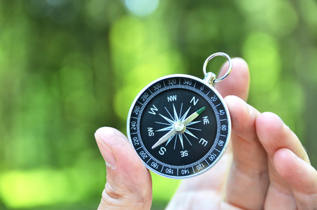 Compass in the handの写真素材