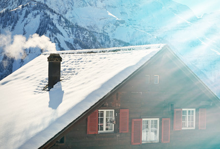 Holiday cottages in Braunwald, Switzerlandのeditorial素材
