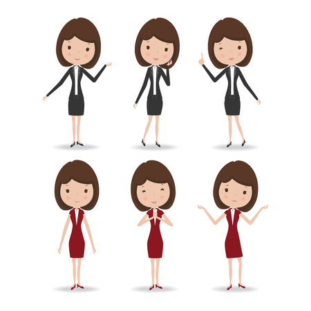 Business woman character, vector illustration.のイラスト素材