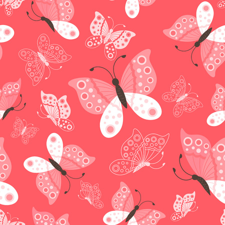 Seamless cute butterflies pattern, vector illustration.のイラスト素材