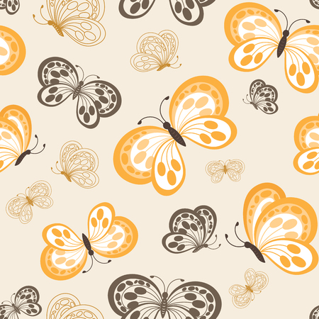 Seamless cute butterflies pattern. Vector illustration.のイラスト素材