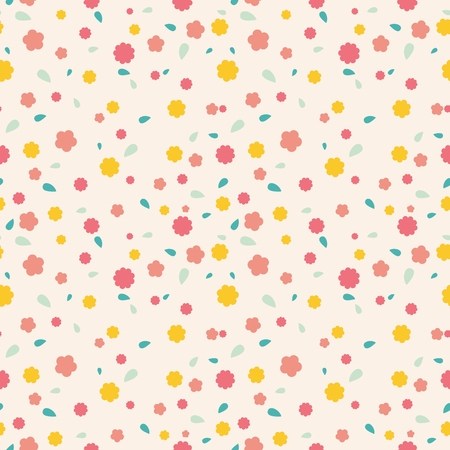 Seamless flowers pattern, cute floral texture, vector illustrationのイラスト素材