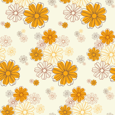 Seamless flowers pattern, cute floral texture, vector illustration.のイラスト素材