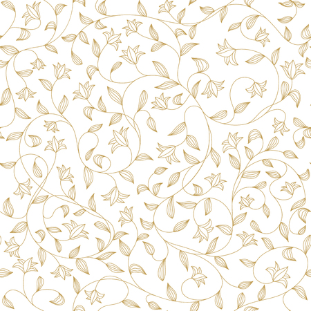 Seamless flower pattern, cute floral texture, lily background, vector illustrationのイラスト素材