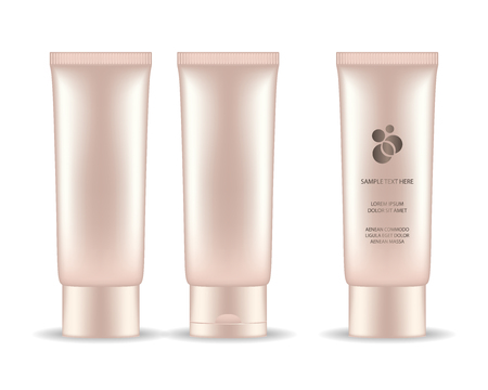 Plastic tube for cosmetic package isolated on white background. Beauty product package, vector illustration.のイラスト素材
