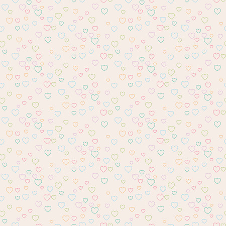 Seamless hearts patterns. Cute background for Valentine's Day. Vector illustration.