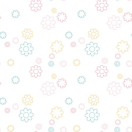 Seamless pattern with little flowers. Cute floral background. Vector Illustration.のイラスト素材