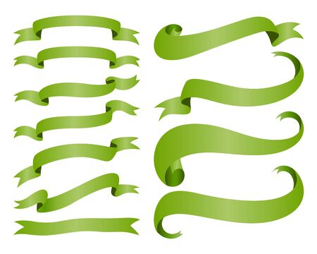 Ribbons banners isolated on white background. Collection of cute tape. Vector Illustration.のイラスト素材