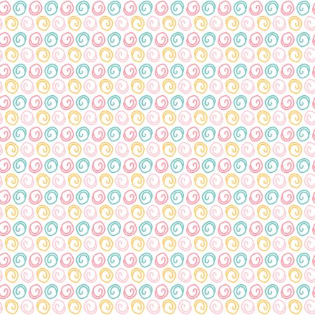 Seamless pattern with colorful spiral shapes. Vector illustration.のイラスト素材