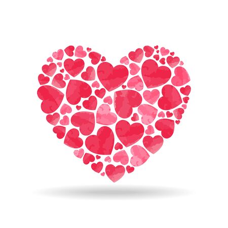 Valentine hearts shape on white background. Vector illustration.のイラスト素材