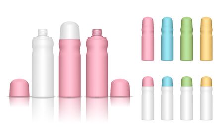 Cosmetic bottle. Liquid container for gel, lotion, cream, shampoo, bath foam. Beauty product package. Vector illustration.のイラスト素材