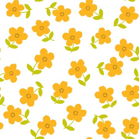 Seamless pattern with cute floral, flowers background. Vector illustration.のイラスト素材