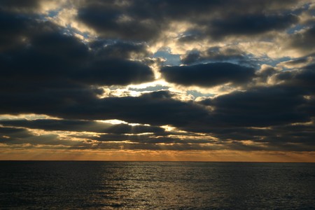 Terrible sunset on the Black Sea. Russia.の写真素材