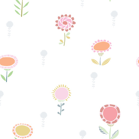 Vector tiny pastel floral seamless pattern background. ideal for fabrics, textiles, scrapbooking, wallapers and crafts.のイラスト素材