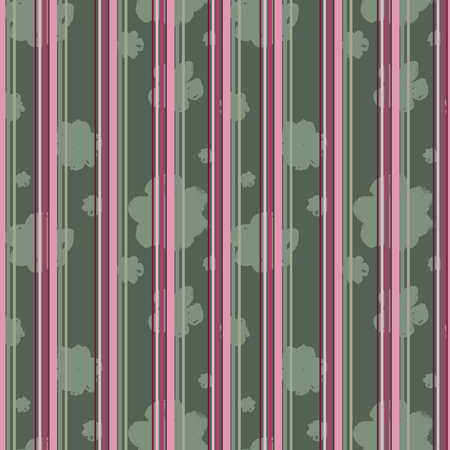 Sophisticated vector pink and magenta floral seamless pattern with lines background. Summery, festive and fun. Great for backgrounds, wallpapers and textures on invitations, gift wrap and stationery.のイラスト素材