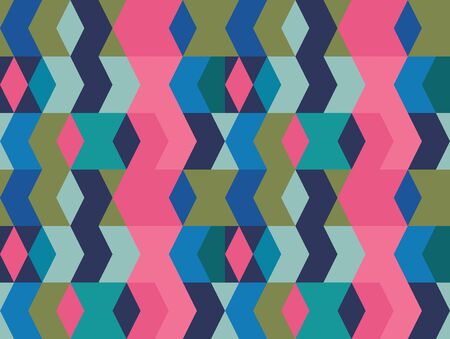 Vector colorful geometric shapes seamless pattern background. Perfect for textile design, fashion prints, paper backgrounds and print on demand products.のイラスト素材