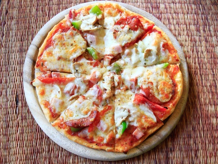 Fresh hot pepperoni pizzaの写真素材