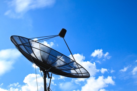 satellite dish with blue skyの写真素材