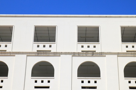 White building with blue skyの写真素材