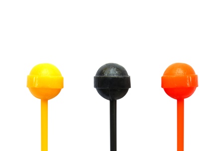 sweet lollipops isolated with copy spaceの写真素材