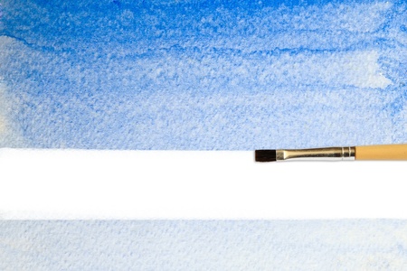 artists brush strokes watercolor painted with copy spaceの写真素材