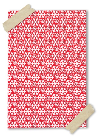 seamless pattern of snowflake on paper stuck with brown tapeの写真素材