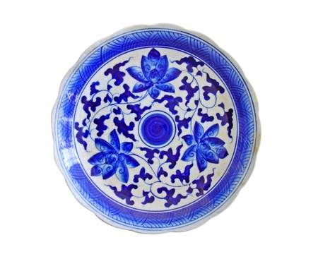 porcelain chinese painted isolated on whiteの写真素材