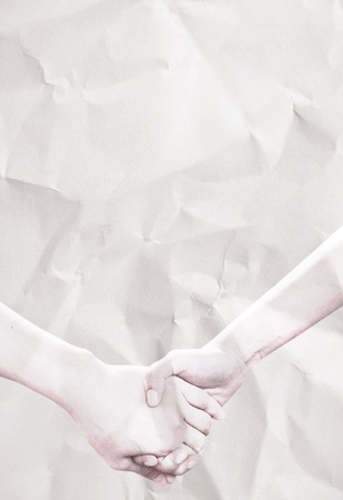 hand holding on crumpled paperの写真素材