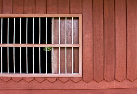 vintage window from thai house style の写真素材