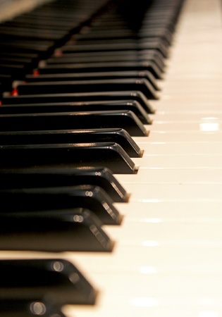 Close up of old piano keysの写真素材