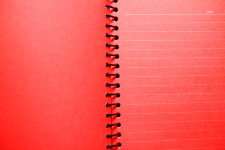 red blank notebook with space
