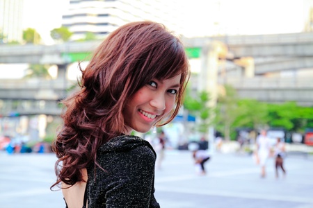 Young pretty asian woman smilingの写真素材