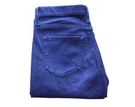 blue jeans isolated on white backgroundの写真素材