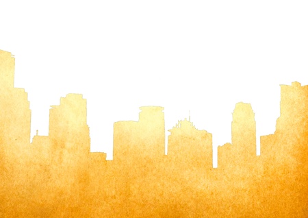 Grunge image of isolated cityscape from old paperの写真素材