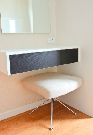 detail of a dressing cabinet in a bedroomの写真素材