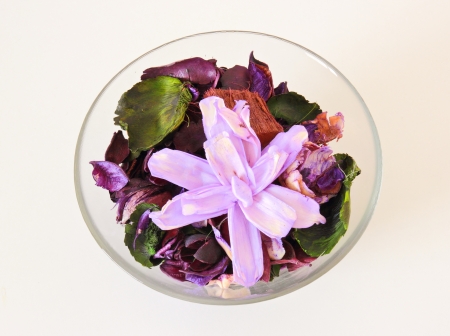 Dried flower in bowl for spaの写真素材