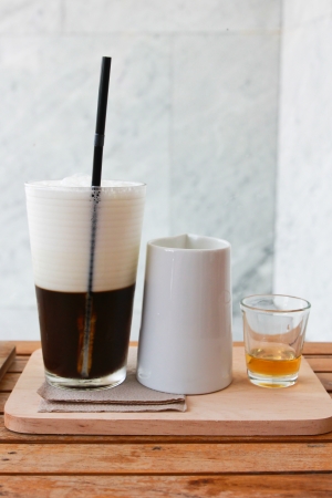 Jelly coffee for drink with milk and syrupの写真素材
