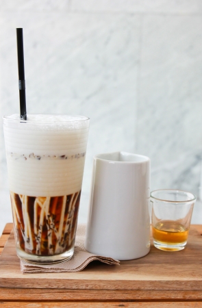 Jelly coffee for drink with milk and syrupの写真素材