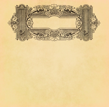 Vintage classical label on old paper with copy spaceの写真素材