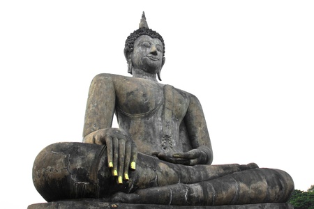 Buddha Statue in Wat Mahathat Temple in Sukhothai Historical Park, Sukhothai Province, Thailandの写真素材