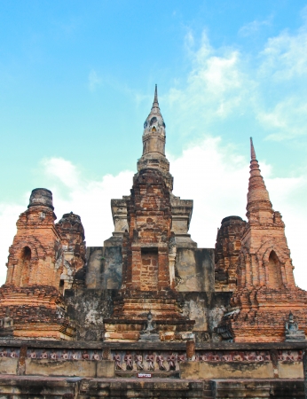Ancient buddha in Sukhothai historical park, Thailandの写真素材