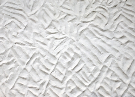 Wave pattern of white concrete wallの写真素材