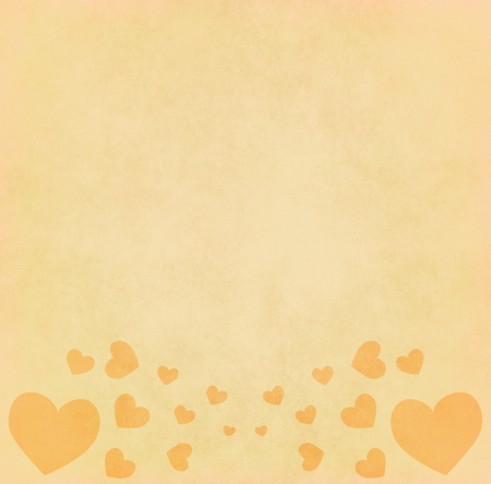 Heart shape on old paperの写真素材