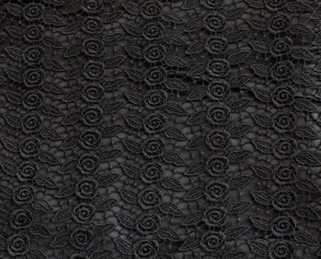 Detail of black lace pattern fabric の写真素材