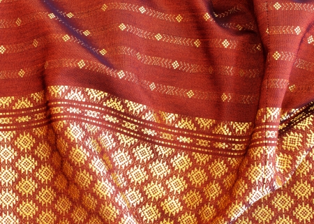 Crumpled Thai silk native fabricの写真素材