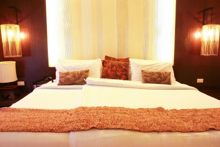 Tropical bedroom in resortのeditorial素材
