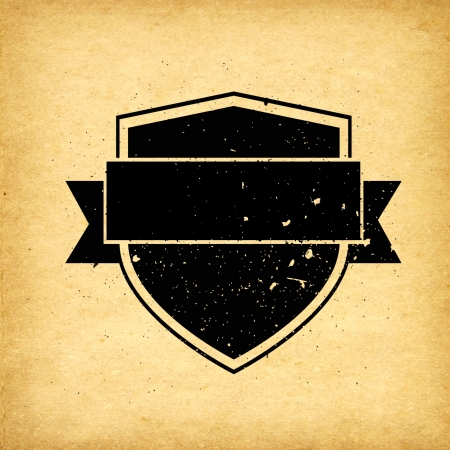 Badge label vintage background on old paper の写真素材